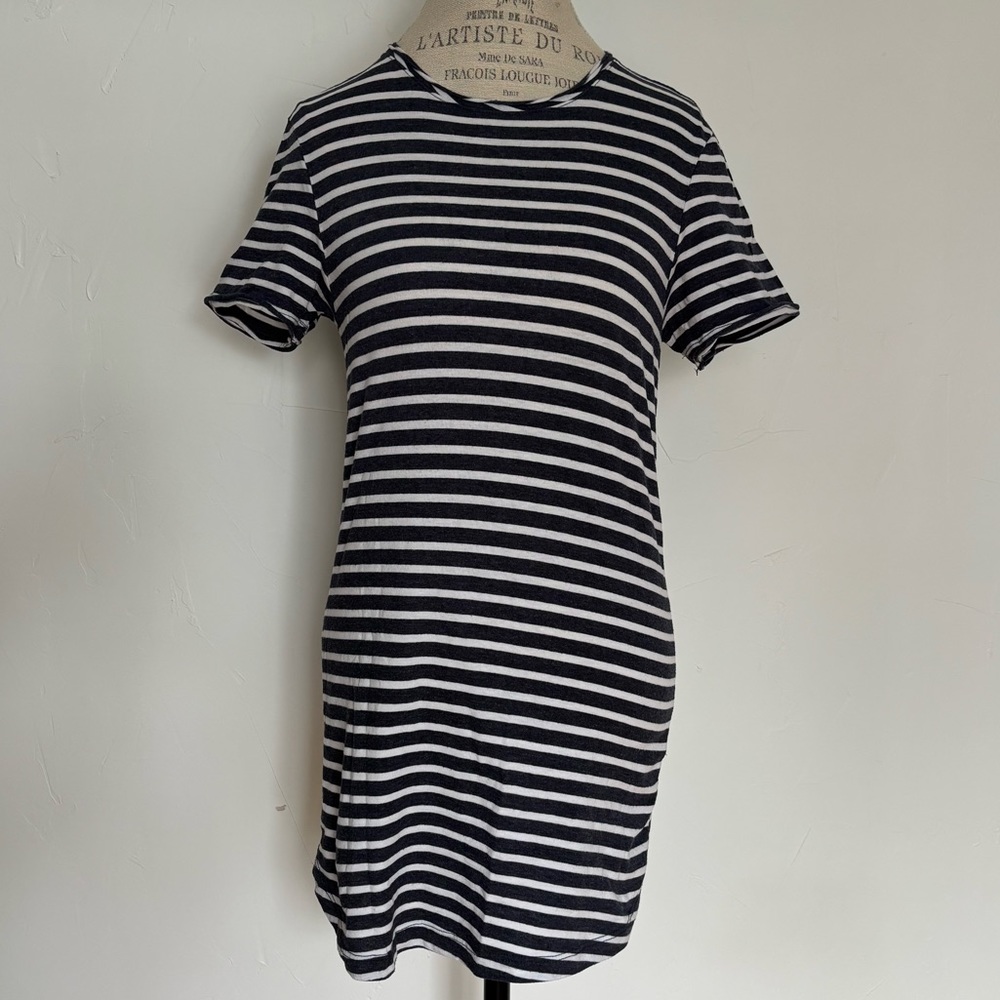 BLEND Striped Mini T-Shirt Dress in Navy Size  M